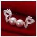 925 Silver Butterfly & Pearl Earrings