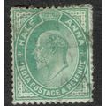 India 1906 ½a Green SG149 GU