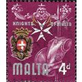 MALTA, Knights of malta, claret 1965, 4d, #4
