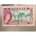 Bahamas QEII 1954 4d Green & Purple Used SG 206...