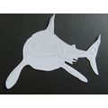 6 x Sally Anson Die Cuts Great White Shark