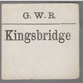 GREAT WESTERN RAILWAY LUGGAGE LABEL - KINGSBRID...