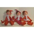 Annalee'88 & '89 Dolls Set of 3 6 inch Christma...