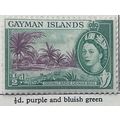 Cayman Islands QEII 1954 ½d Purple & Bluish Gre...