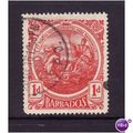 Barbados 1916 sg 183a 1d Bright Carmine Red Fin...