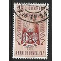 VENEZUELA 1952 COAT OF ARMS STATE OF LARA 25c B...