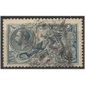 1919 SG417 10/- Dull Grey-Blue BW Seahorse Good...