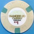 Diamond Jo. $1 Casino Chip. Dubuque, IA. W90.
