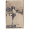 Girl on a Diving Board Postcard YJ32