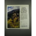1991 Colorado Tourism Ad - Caution: Training at this altitude can take your brea