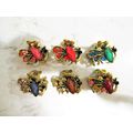 small mini metal jeweled antique peacock bronze...