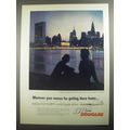 1956 Douglas DC-7 Airliner Ad - Fabulous New York! Get there sooner