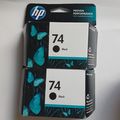 Genuine HP Ink Cartridge 74 Lot of 2 Black Seal...
