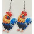 Playful Rooster Dangle Earrings #904