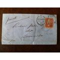 1873 GB QV 1d Red stamp HC Plate 124 wax seal c...