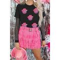 Black Cowboy Hat Disco Ball Patched Round Neck ...