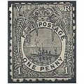 Fiji 1894 SG77 1d Black Perf 10 Mounted Mint