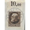 GER (BAVARIA) 1914 1mk KING LUDWIG III' (IMPERF...