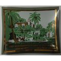 VINTAGE glass black smoked/gold trim ' ERNEST H...