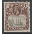 Ascension KGV 1924 1/- Grey-Black & Brown Mount...