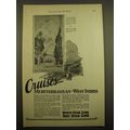 1924 White Star Line Red Star Line Ad - Cruises Mediterranean - West Indies