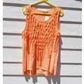 Womens CATO Orange Macrame Finge Tank Top 18/20...