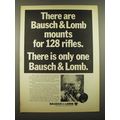 1969 Bausch & Lomb Scopes Ad - There are Bausch & Lomb mounts for 128 rifles