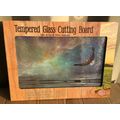 Eagle Flying Over Water Glass Cutting Board 16x...