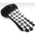 Ladies Gloves Check Pattern with Faux Fur Cuff ...