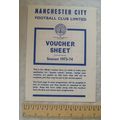 Unused Manchester City FC Voucher Sheet Season ...