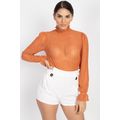 Ruffle Mock Neck Lace Top