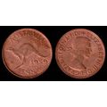 Australia One Penny 1959 Used Coin 1d QE II Kan...