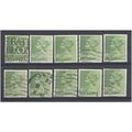 BULK STOCK.8 1/2p Yellowish Green x 10.Type Unc...