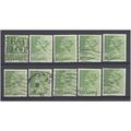 BULK STOCK.8 1/2p Yellowish Green x 10.Type Unc...