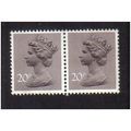 1975 GB Q.E.11 20P DULL-PURPLE PAIR mnh SGX915