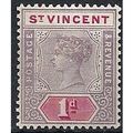 St Vincent 1899 SG68 1d Dull Purple & Carmine M...
