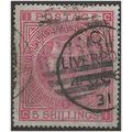 1883 SG180 5/- Crimson Check Letters "LG" Good+...