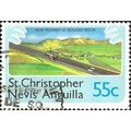 ST CHRISTOPHER, NEVIS, ANGUILLA, AIR, Golden Rock runway, blue 1978, 55c