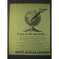 1958 South African Railway Ad - A pen is all you need