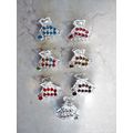 small mini silver metal crystal leaf hair claw ...