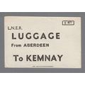 LONDON & NORTH EASTERN RAILWAY LUGGAGE LABEL - ...