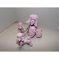 Vintage Pink Poodle Family Spaghetti Ceramic Bl...