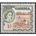 Gambia QEII 1953-59 1s Yellow-Brown Yellow-Gree...