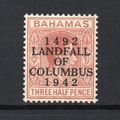 Bahamas - 1942 - 1½d Red-Brown (sg164) Mint Hinged