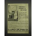 1957 W.H. Smith Alacra system Ad - something's happened to this office