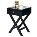 X-Shape 1 Drawer Nightstand End/Side Table Stor...