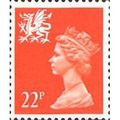 GB 1990 Wales 22p Bright Orange Red Unmounted M...