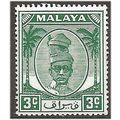 Perak 1950 SG130 3c Green Mounted Mint . .. .