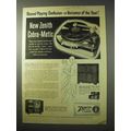 1950 Zenith Cobra-Matic Record Player Ad - Conf...