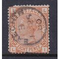 GB 1873-80 QV WMK LARGE GARTER 8d ORANGE PLATE ...
